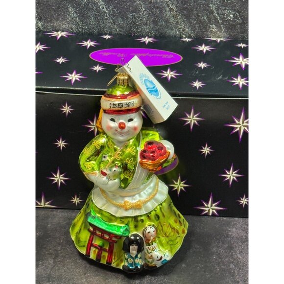 Christopher Radko Snomo Arigato Japan Orname 2003 Snowmen Around The World w/Box - Picture 3 of 9